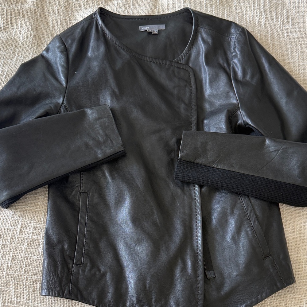 Vince Women's Black Leather Jacket